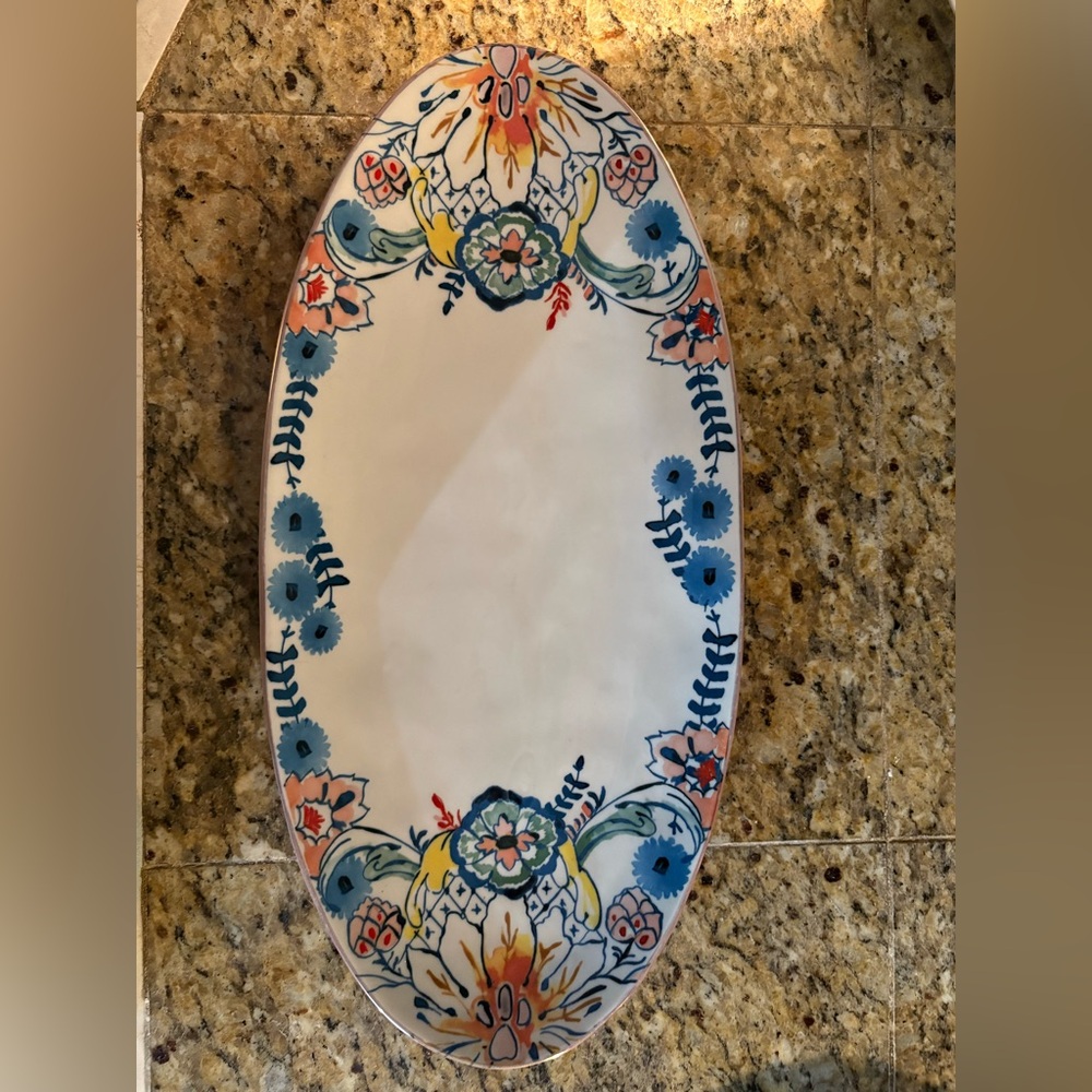 Floral Oval Ceramic Platter